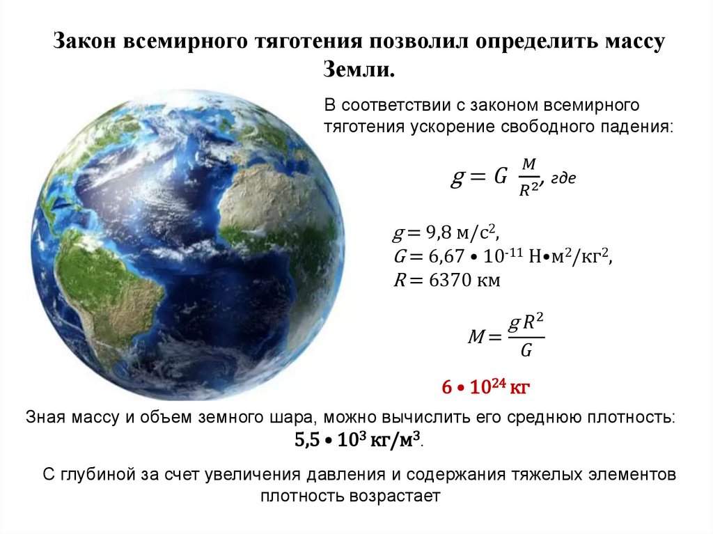 Масса земли равна. Земля закон Всемирного тяготения. Открытие и применение закона Всемирного тяготения. Закон Всемирного падения. Закон Всемирного тяготения ускорение свободного падения.