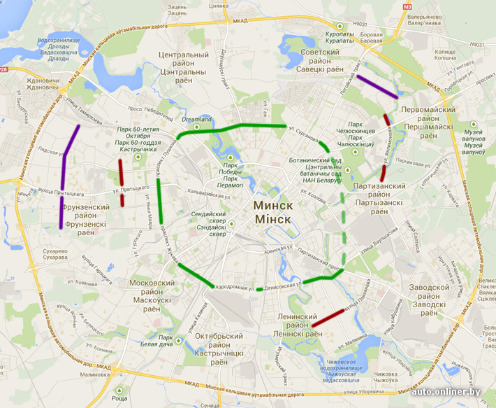 Карта минской кольцевой дороги