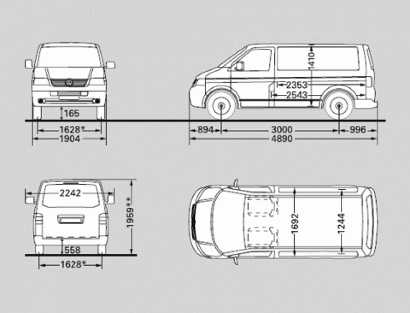 Длина т4. VW Transporter t6 габариты. Габариты Фольксваген Транспортер т6. Volkswagen Transporter t6 чертеж. Volkswagen Multivan t6 чертеж.