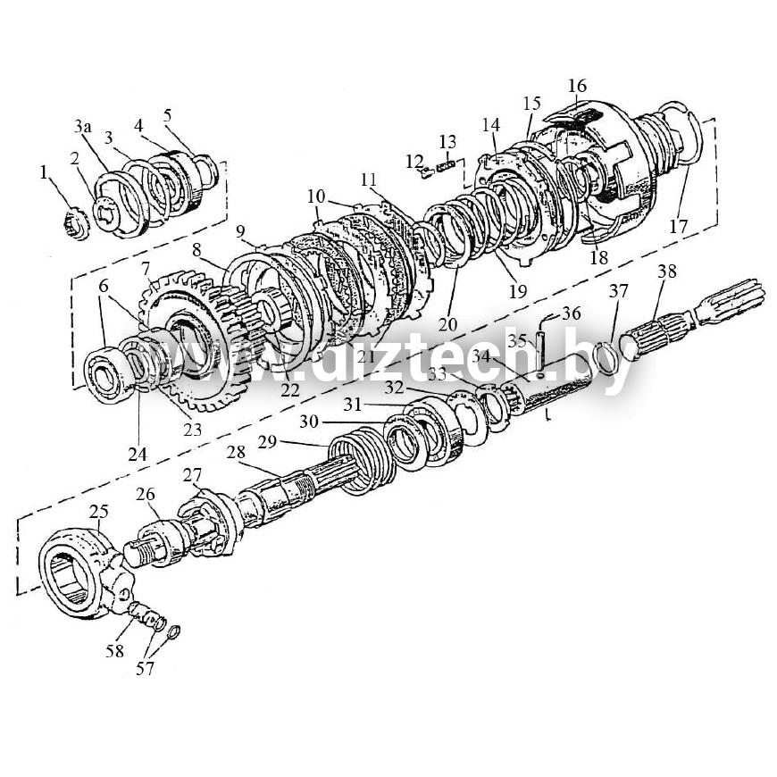 Схема коробка передач на мтз 1221 схема