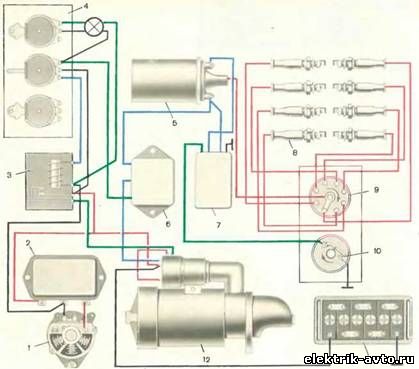 Стартер зил 130 схема