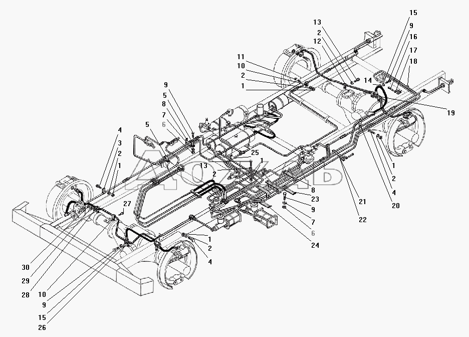 Схема тормозной системы урал 4320 цветная с описанием