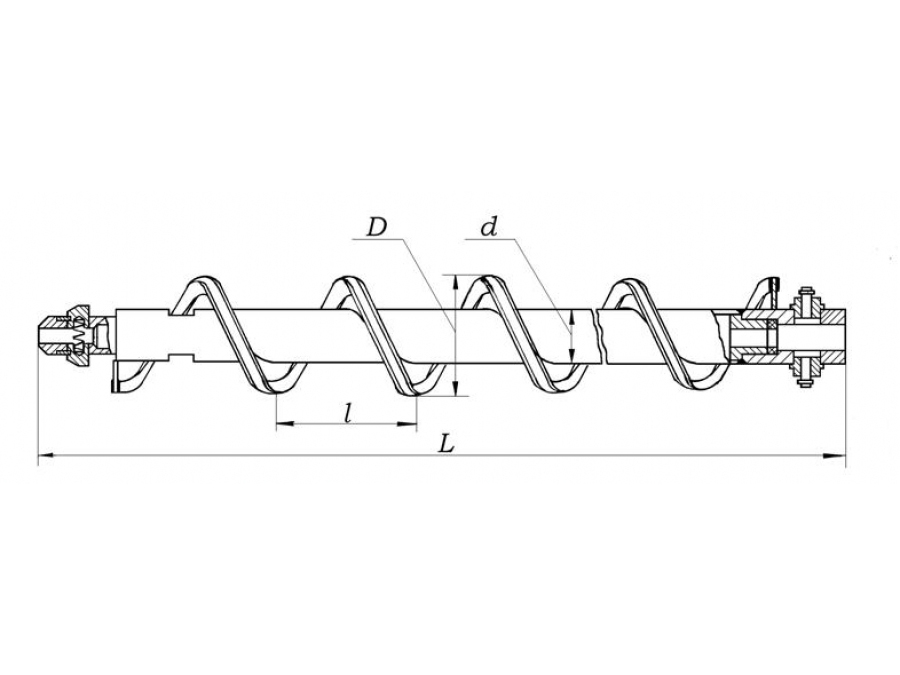 Буровой шнек чертеж