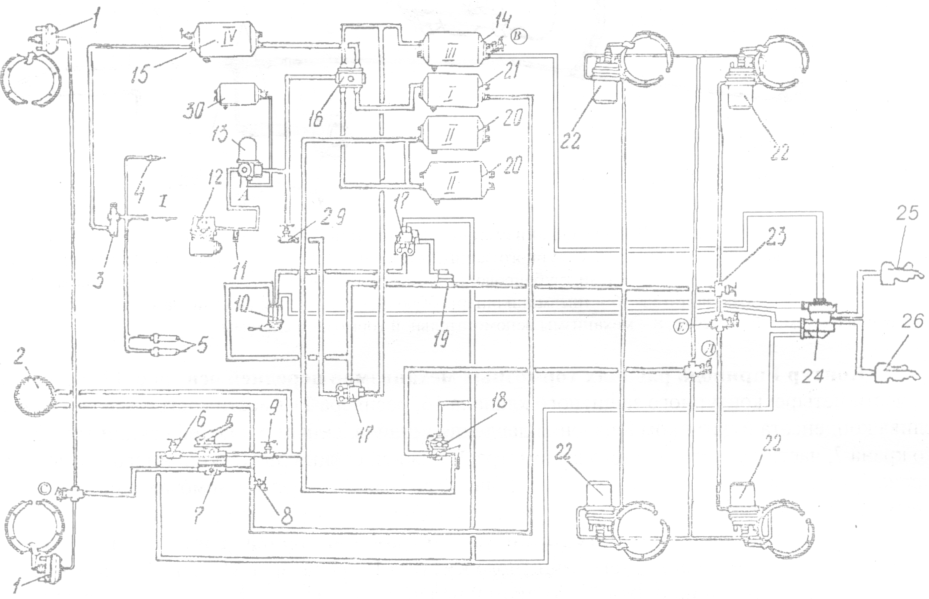 Электрическая схема тормозов камаз