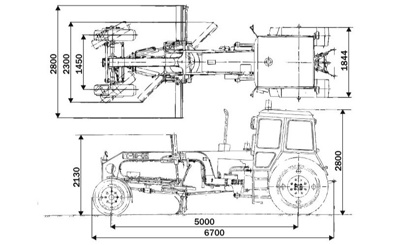 Габариты мтз 80 с маленькой кабиной показать на рисунке