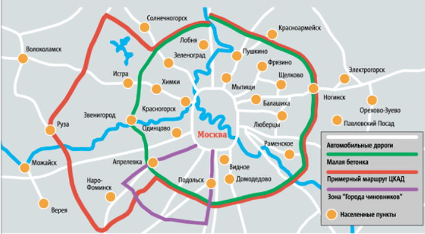 Новая кольцевая дорога в московской области схема