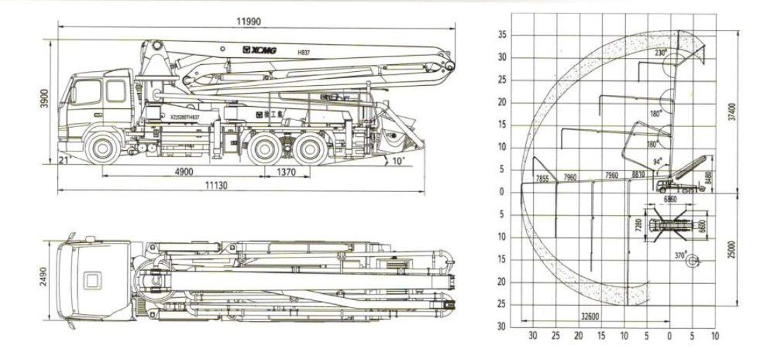 Автобетононасос чертеж в dwg