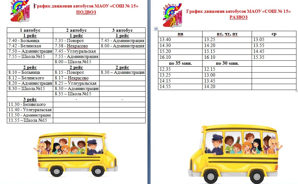 Маршрут перевозки детей образец