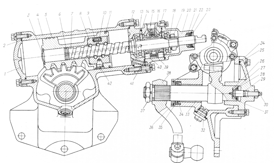 Рулевой редуктор газель с гур схема