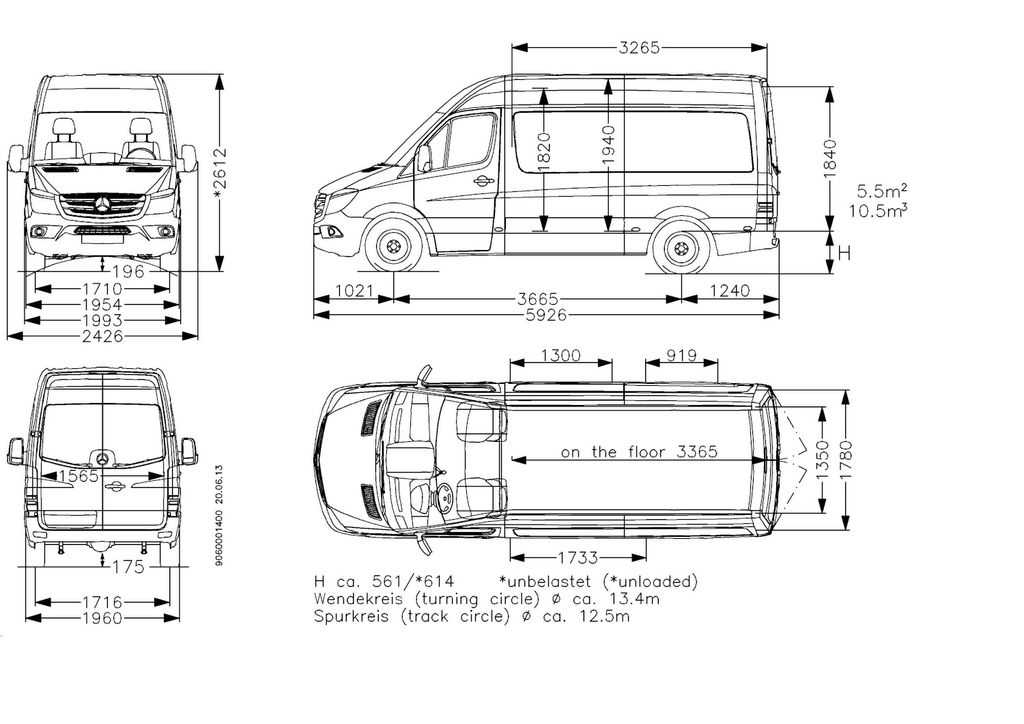 Высота буса мерседес спринтер