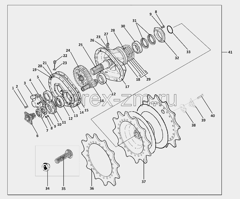 Схема главная передача газ 71