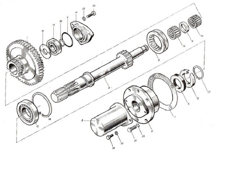 Передача трактора т 25. Вал отбора мощности сборка т16. ВОМ трактора т 16. Схема вала отбора мощности т-16. Схема коробки передач трактора т-16м.