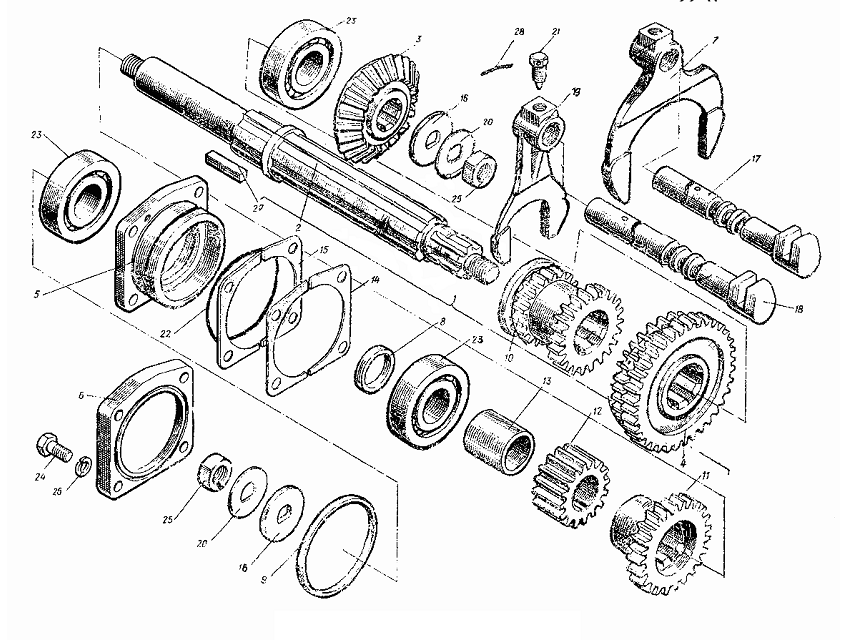 Схема кпп трактора т 25