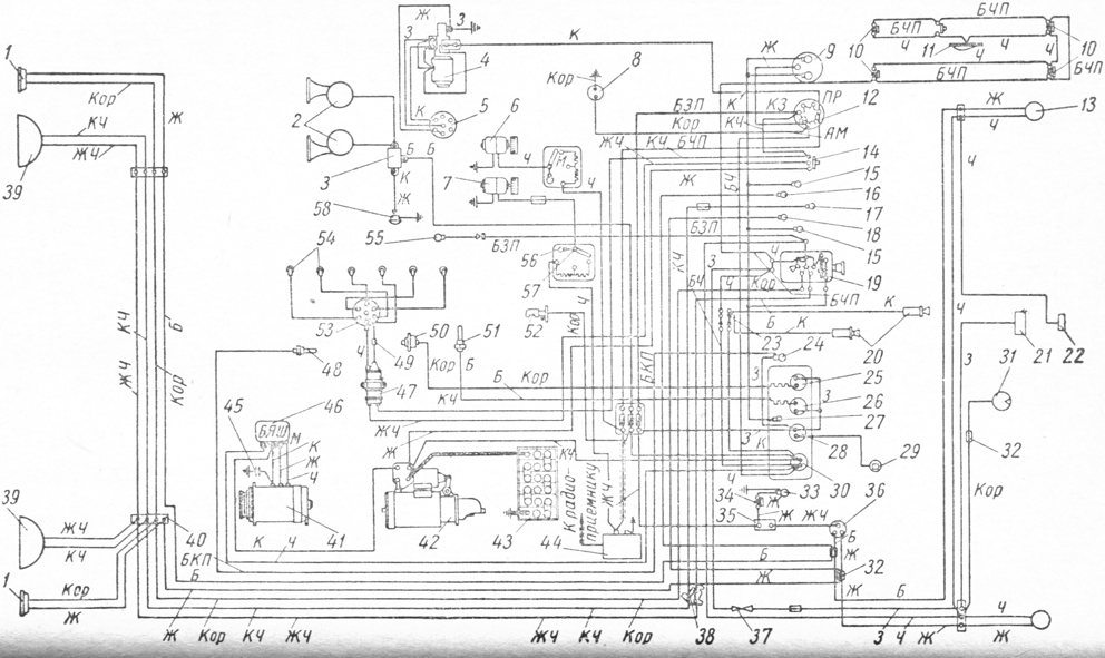 Газ 3309 схема электрооборудования