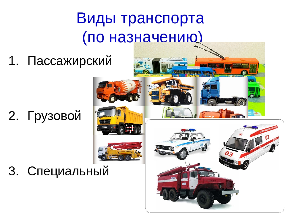 Автомобиль относится к личному. Виды транспорта. Специальный вид транспорта. Транспорт по назначению. Транспорт пассажирский грузовой специальный.