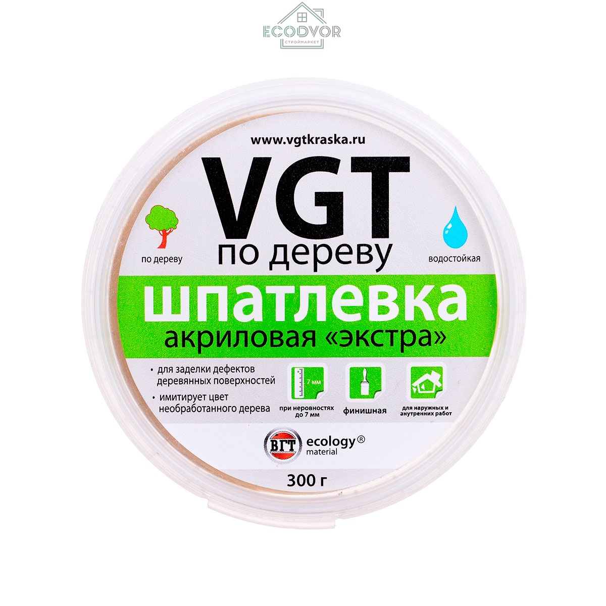 Шпаклевка по дереву. Шпатлевка по дереву, сосна ВГТ Экстра 0,3кг. Шпатлевка VGT акриловая по дереву 