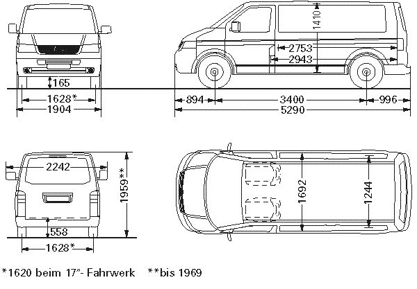 Длина фольксваген транспортер т4