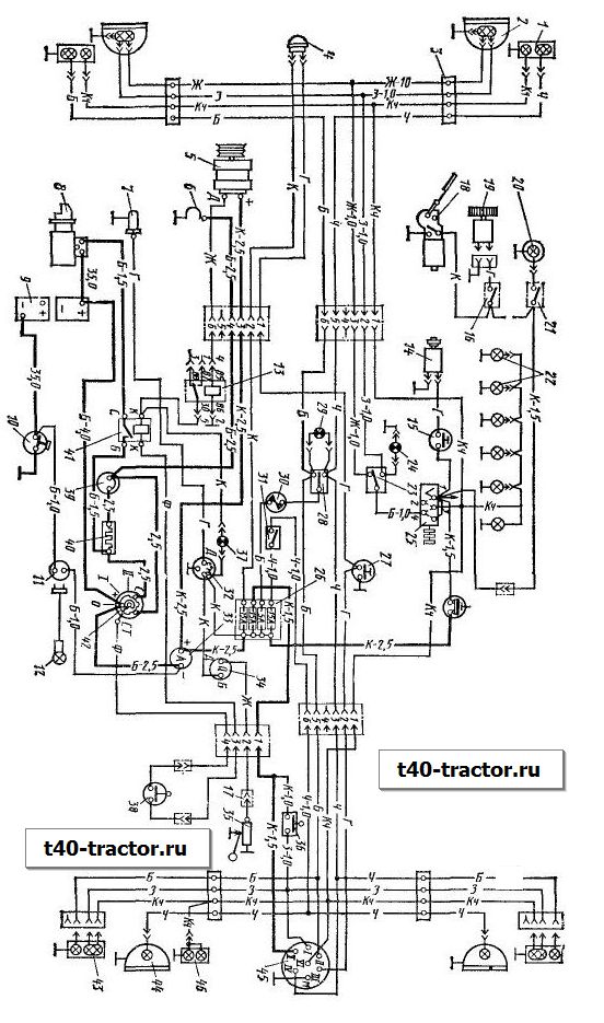 Схема проводки на трактор т 25