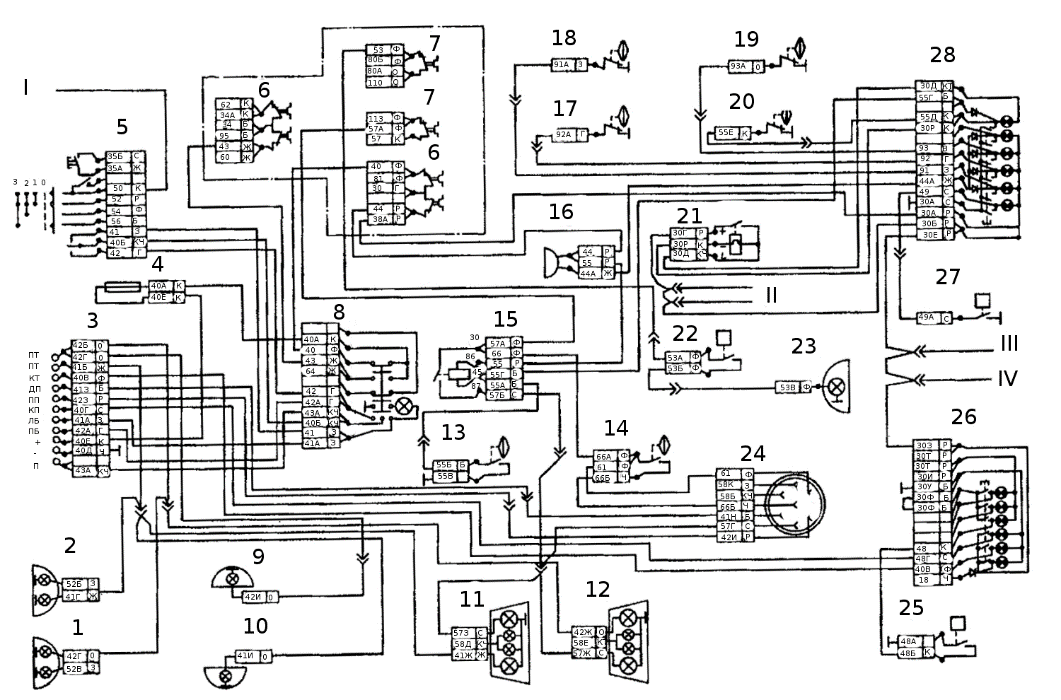 Схема электропроводки камаз 55111
