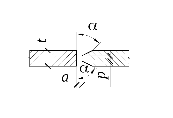 Катет сварного шва на чертеже