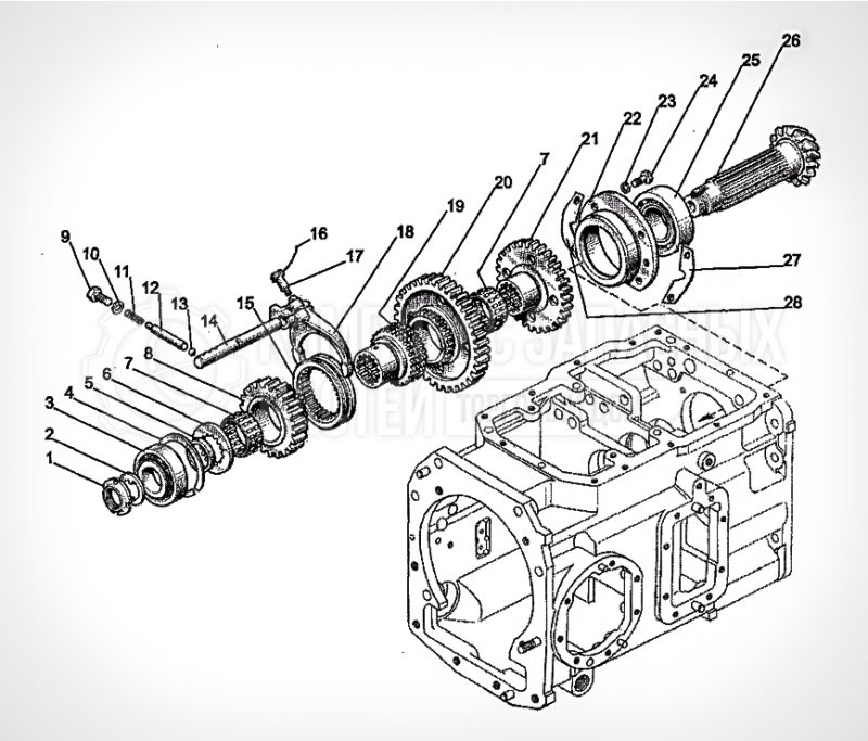Схема шестерен кпп мтз