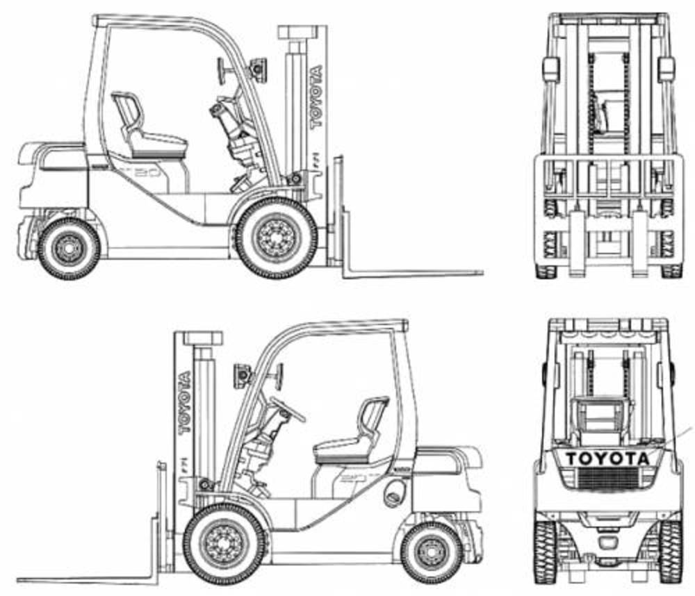 Чертеж вилочного погрузчика компас