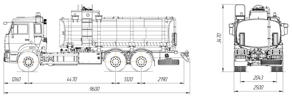 Размер кузова камаз 65115