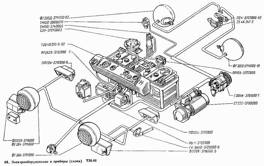 Электропроводка т 25 схема цветная