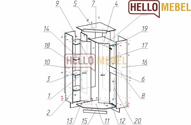 Дятьково концепт угловой шкаф сборка