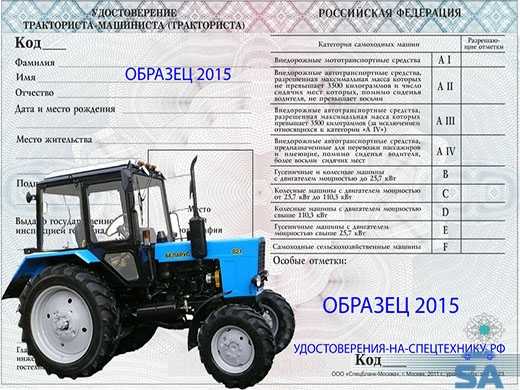 Расшифровка тракторных прав по категориям с картинками