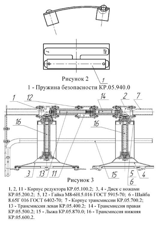 Схема роторной косилки ременной